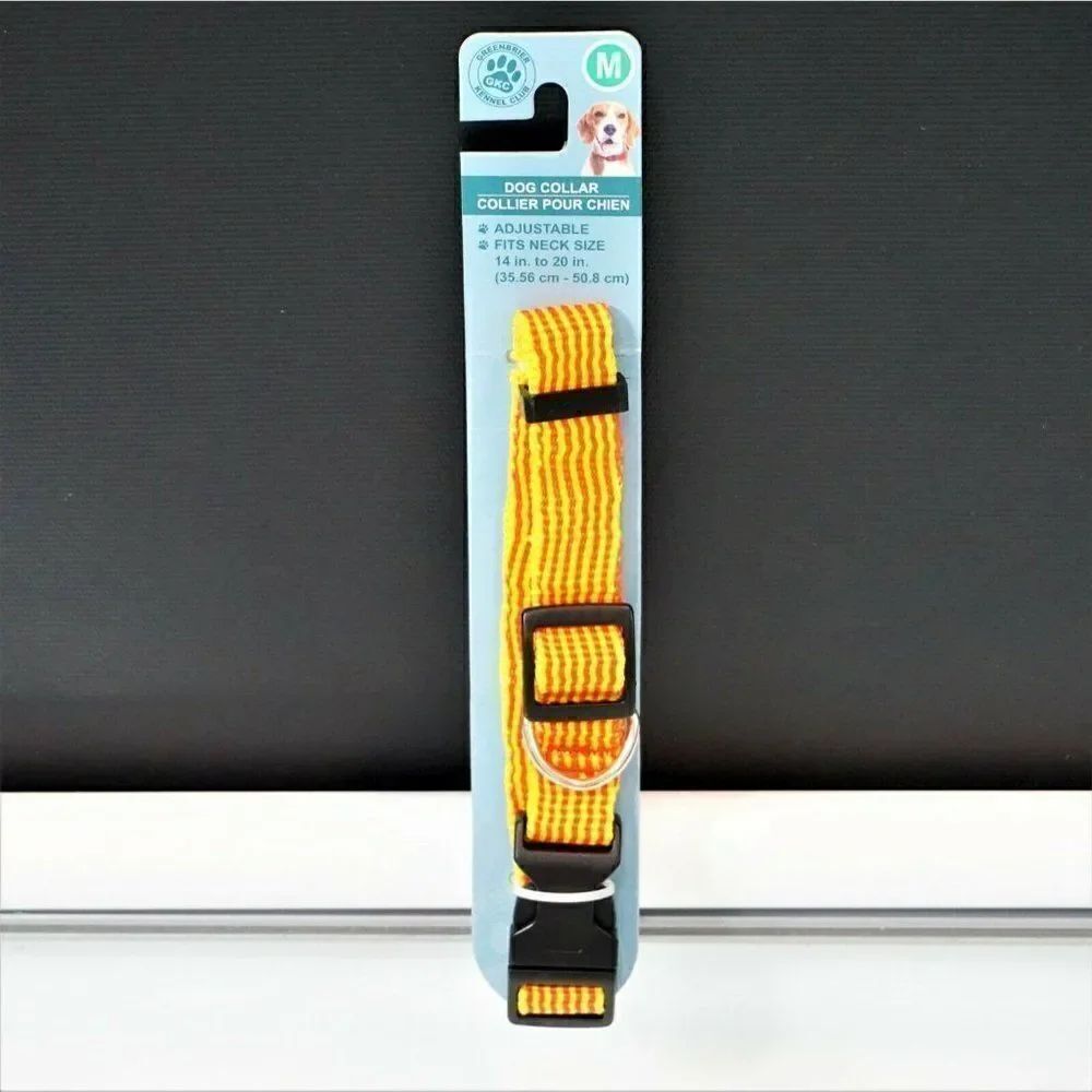 Dog Collar Reflective Size M Orange and Red Stripe 1 Unit